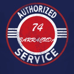 Authorized Service 1974 PLYMOUTH BARRACUDA Distressed Look Dark T Shir