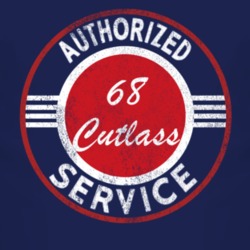 Authorized Service 1968 Oldsmobile Cutlass Distressed Look Dark T Shir