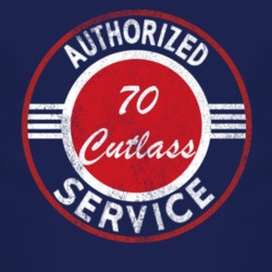 Authorized Service 1970 Oldsmobile Cutlass Distressed Look Dark T Shir