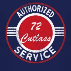 Authorized Service 1972 Oldsmobile Cutlass Distressed Look Dark T Shir