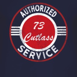 Authorized Service 1973 Oldsmobile Cutlass Distressed Look Dark T Shir