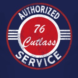 Authorized Service 1976 Oldsmobile Cutlass Distressed Look Dark T Shir