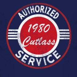 Authorized Service 1980 Oldsmobile Cutlass Distressed Look Dark T Shir