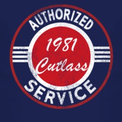 Authorized Service 1981 Oldsmobile Cutlass Distressed Look Dark T Shir
