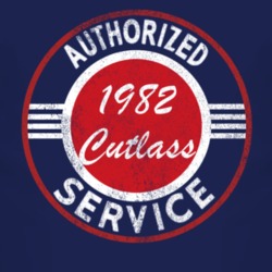 Authorized Service 1982 Oldsmobile Cutlass Distressed Look Dark T Shir