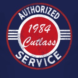 Authorized Service 1984 Oldsmobile Cutlass Distressed Look Dark T Shir