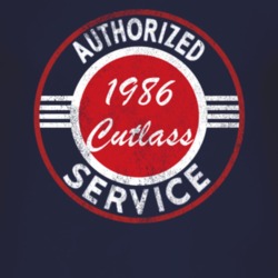 Authorized Service 1986 Oldsmobile Cutlass Distressed Look Dark T Shir