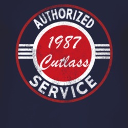 Authorized Service 1987 Oldsmobile Cutlass Distressed Look Dark T Shir