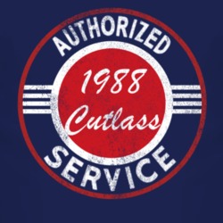 Authorized Service 1988 Oldsmobile Cutlass Distressed Look Dark T Shir