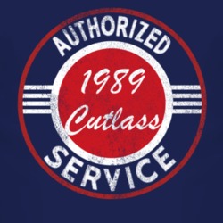 Authorized Service 1989 Oldsmobile Cutlass Distressed Look Dark T Shir