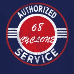 Authorized Service 1968 MERCURY CYCLONE Distressed Look Dark T Shirt