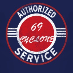 Authorized Service 1969 MERCURY CYCLONE Distressed Look Dark T Shirt