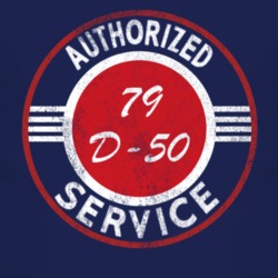 Authorized Service 1979 Chrysler D-50 Distressed Look Dark T Shirt