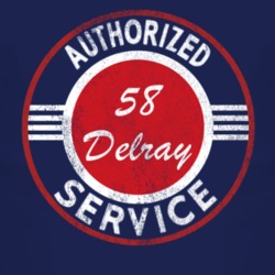 Authorized Service 1958 Chevy Delray Distressed Look Dark T Shirt
