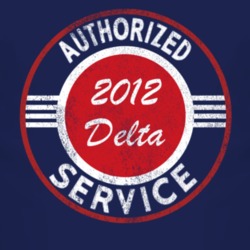 Authorized Service 2012 Chrysler Delta Distressed Look Dark T Shirt