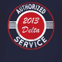 Authorized Service 2013 Chrysler Delta Distressed Look Dark T Shirt