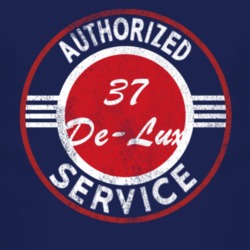 Authorized Service 1937 Pontiac De-Lux Distressed Look Dark T Shirt