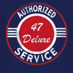 Authorized Service 1947 Chevy Deluxe Distressed Look Dark T Shirt