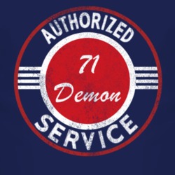 Authorized Service 1971 Dodge Demon Distressed Look Dark T Shirt