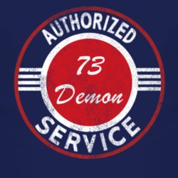 Authorized Service 1973 Dodge Demon Distressed Look Dark T Shirt