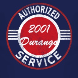 Authorized Service 2001 Dodge Durango Distressed Look Dark T Shirt