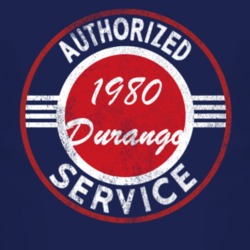 Authorized Service 1980 Durango Distressed Look Dark T Shirt
