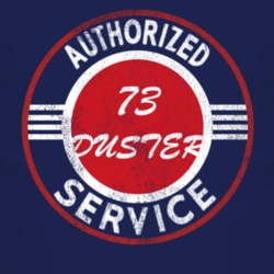 Authorized Service 1973 PLYMOUTH DUSTER Distressed Look Dark T Shirt