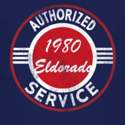 Authorized Service 1980 Cadillac Eldorado Distressed Look Dark T Shirt
