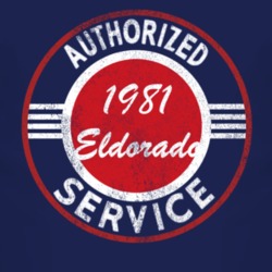 Authorized Service 1981 Cadillac Eldorado Distressed Look Dark T Shirt