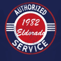 Authorized Service 1982 Cadillac Eldorado Distressed Look Dark T Shirt