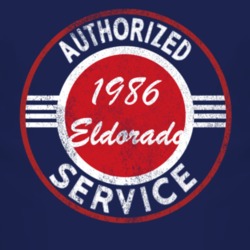 Authorized Service 1986 Cadillac Eldorado Distressed Look Dark T Shirt