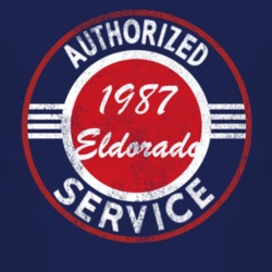 Authorized Service 1987 Cadillac Eldorado Distressed Look Dark T Shirt