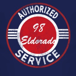 Authorized Service 1998 Cadillac Eldorado Distressed Look Dark T Shirt