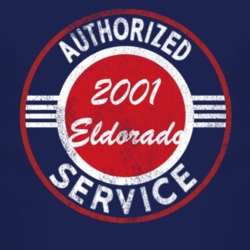 Authorized Service 2001 Cadillac Eldorado Distressed Look Dark T Shirt