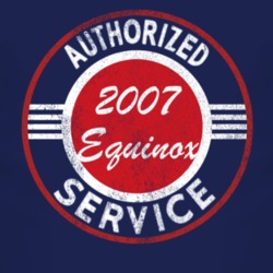 Authorized Service 2007 Chevy Equinox Distressed Look Dark T Shirt