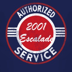 Authorized Service 2001 Cadillac Escalade Distressed Look Dark T Shirt