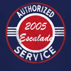 Authorized Service 2005 Cadillac Escalade Distressed Look Dark T Shirt