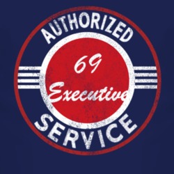 Authorized Service 1969 Executive Distressed Look Dark T Shirt