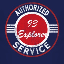 Authorized Service 1993 Explorer Distressed Look Dark T Shirt
