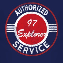 Authorized Service 1997 Explorer Distressed Look Dark T Shirt