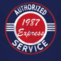Authorized Service 1987 Chevy Express Distressed Look Dark T Shirt