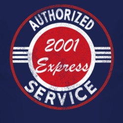Authorized Service 2001 Chevy Express Distressed Look Dark T Shirt