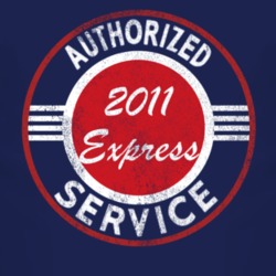 Authorized Service 2011 Chevy Express Distressed Look Dark T Shirt