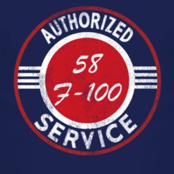Authorized Service 1958 F-100 Distressed Look Dark T Shirt