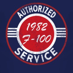 Authorized Service 1982 F-100 Distressed Look Dark T Shirt