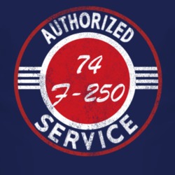 Authorized Service 1974 F-250 Distressed Look Dark T Shirt