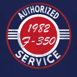 Authorized Service 1982 F-350 Distressed Look Dark T Shirt
