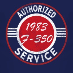 Authorized Service 1983 F-350 Distressed Look Dark T Shirt