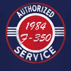 Authorized Service 1984 F-350 Distressed Look Dark T Shirt