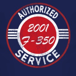 Authorized Service 2001 F-350 Distressed Look Dark T Shirt